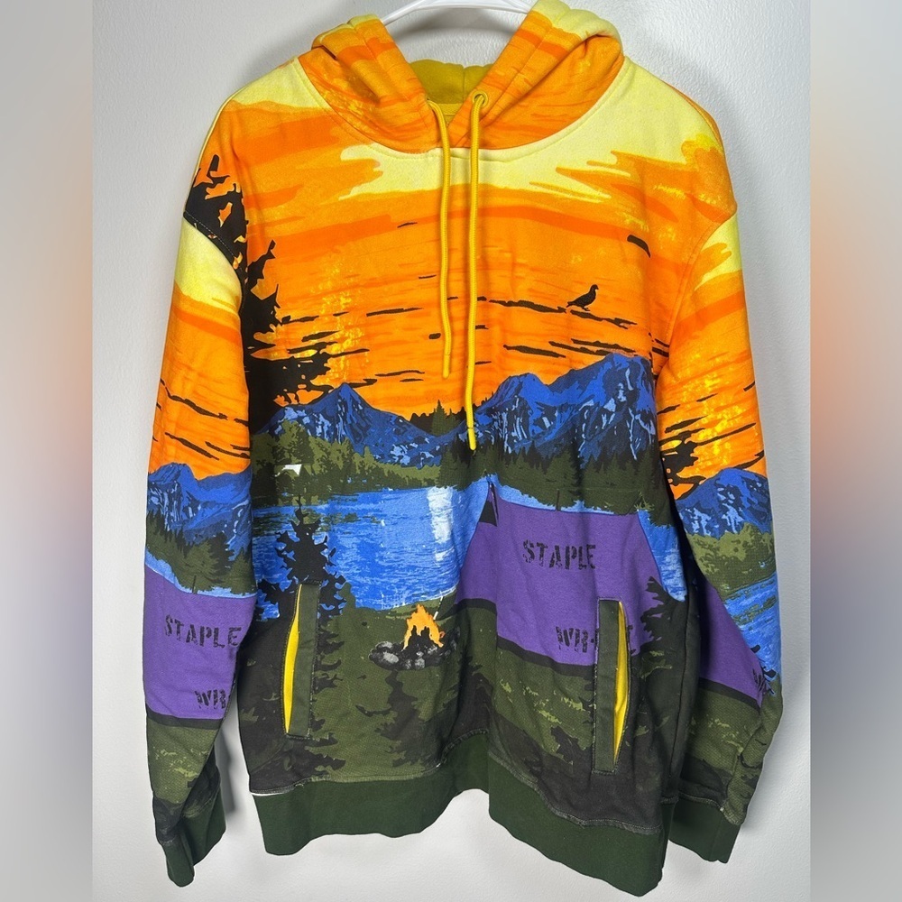 Staple Pigeon Camp Hoodie Unisex Colorful Streetwear Size Large